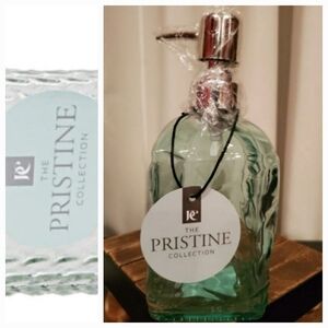 The Pristine Collection Light Green Glass Soap & Lotion Dispenser with Chrome